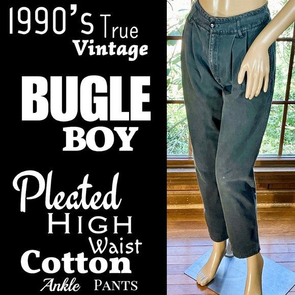 Bugle Boy Pants - ▪️VTG▪️BUGLE BOY▪️1990's Pleated High Waist Cotton Ankle Pants